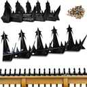 Metal Anti Climb Spikes for Fences and Walls. Effectively Avoided Invaders Climbing Attempts. (Size188 inches) (Extra Large) Black