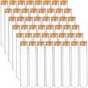 Bekith 48pcs 45ml Glass Test Tubes 25x140mm with Cork Stoppers, as Bath Salt Containers, for Scientific Experiments, Party Decorations, Candy Storage