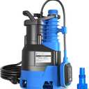 FOTING 1.5HP Sump Pump Automatic & Maunal Mode,with Float Switch, 5000GPH Big Flow Clean & Dirty Submersible Water Pump, 16FT Electric Utility Pump for Pool Draining Hot Tub Garden Basement
