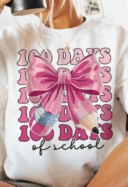 Pink and white shirt 100 days for 7-8 years, 130 height