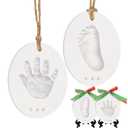 Baby Hand and Footprint Kit Girls, Boys - Personalized Babys First Christmas Ornament Kit, Newborn Christmas Gifts for New Mom, Cute Shower Gifts, Easy to Use Handprint Ornaments (Multi-Colored)
