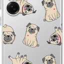 Blingy's for C26 Case, Cute Various Style Transparent Soft TPU Protective Clear Case (Pug Style, Samsung Galaxy S25 Ultra)