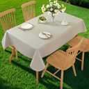 Elegant Rectangular Tablecloth, 100% Waterproof Vinyl, Solid Color Tablecloth, Modern Minimalist Style, Suitable for Dining/Gathering/Picnic/Kitchen Table Decoration (Light Gray, 60X102)