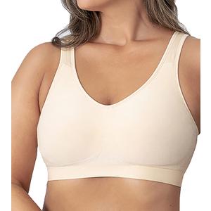 SHAPERMINT Wireless Bras for Women No Underwire  Small to Plus Size Bralettes with Support and Natural Lift (Large: 34DDD/E, 36CD, 38C, Beige, Fixed Straps)
