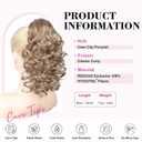 REECHO 12" Ponytail Extension, Classic Loose Curly Wavy Claw Clip Pony tails Hair Extensions Hairpieces for Women (Deep Blonde)