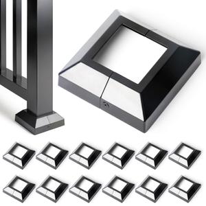 Post Base Cover, Split Type Post Skirt, for Indoor/Outdoor Iron Deck Railing, Stair Post Base Decorative Post Covers Skirt(12, Post-2.5" Base-4.5")