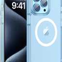 Magnetic for iPhone 15 Pro Max Case, [Crystal Clear Not Yellowing] [Compatible with Mag Safe] [Military Drop Protection] Non-Slip Shockproof Anti-Scratch Phone Case, Clear