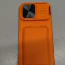 SSLOTSCASE for iPhone 17 Pro Max Case with 2X Privacy Screen Protector, Credit Card Holder & Stand & Slide Lens Cover & Kickstand, Military-Grade Heavy Duty Phone Cover for iPhone 17 Pro Max, Orange