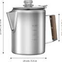 Coffee Percolator with 100pcs Coffee Filters - 12 Cups | Durable Stainless Steel Material Camping Coffee Pot| Brew Coffee On Fire, Grill or Stovetop | Ideal for Home, Camping