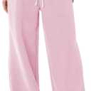 HeSaYep Women's Fleece Lined Sweatpants Wide Leg Thermal Winter Warm Baggy Sweat Pants with Pockets (Light Pink, Small)
