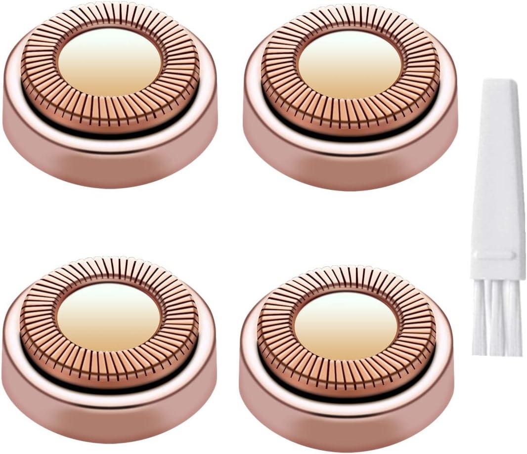 Facial Hair Remover Replacement Heads for Generation 1 Finishing Touch Flawless Facial Hair Removal Tool for Women,18K Gold-Plated Rose Gold 4 Count, First Generation by BECHY.