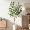 4ft Artificial Olive Tree Faux Olive Plant for Home Decor, Large Fake Olive Tree Modern Farmhouse Style, Floor Plant for Indoor Artificial Trees for Home Decor Indoor, Arbol de Olivo Artificial