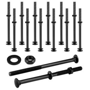 Zonon 12 Sets 1/2 x 8 Inch Black Carriage Bolt Kit Galvanized Carriage Bolt Set Includes Rust Resistance Washers and Nuts for Fastening Accessories