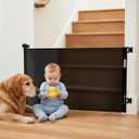 Retractable Baby Gate,Mesh Baby Gate or Mesh Dog Gate,34" Tall,Extends up to 70" Wide,Child Safety Gate for Doorways, Stairs, Hallways, Indoor or Outdoor (Black)