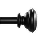 Style Selections Sema 48-in to 84-in Matte Black Steel Single Curtain Rod with Finials