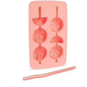 Genuine Fred Mold Ice Tray and Straws, Standard, Pink