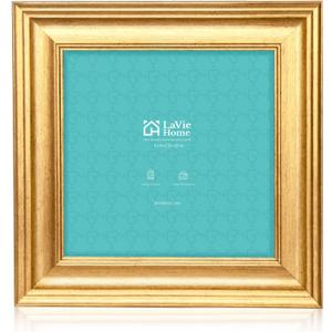 LaVie Home 8x8 Picture Frames (1 Pack, Gold) Square Photo Frame Set with High Definition Glass for Wall Mount & Table Top Display