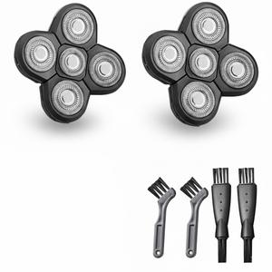 2Pcs 5 Head Shaver Replacement Blades for Freebird Head Shaver, Universal 5 Blades Shaver Replacement Heads for Electric Razor Shaver Head, Bald Men Freedom Grooming Head and Face, Black (1 Count (Pack of 2))