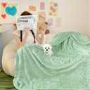 Bcareself Faux Fur Throw Blanket Ultra Soft Plush Fluffy Blanket for Couch, Bed, Sofa - Lightweight Yet Warm Winter Blanket for Women Men - Machine Washable Valentine Gifts 50x60 Inches Sage Green