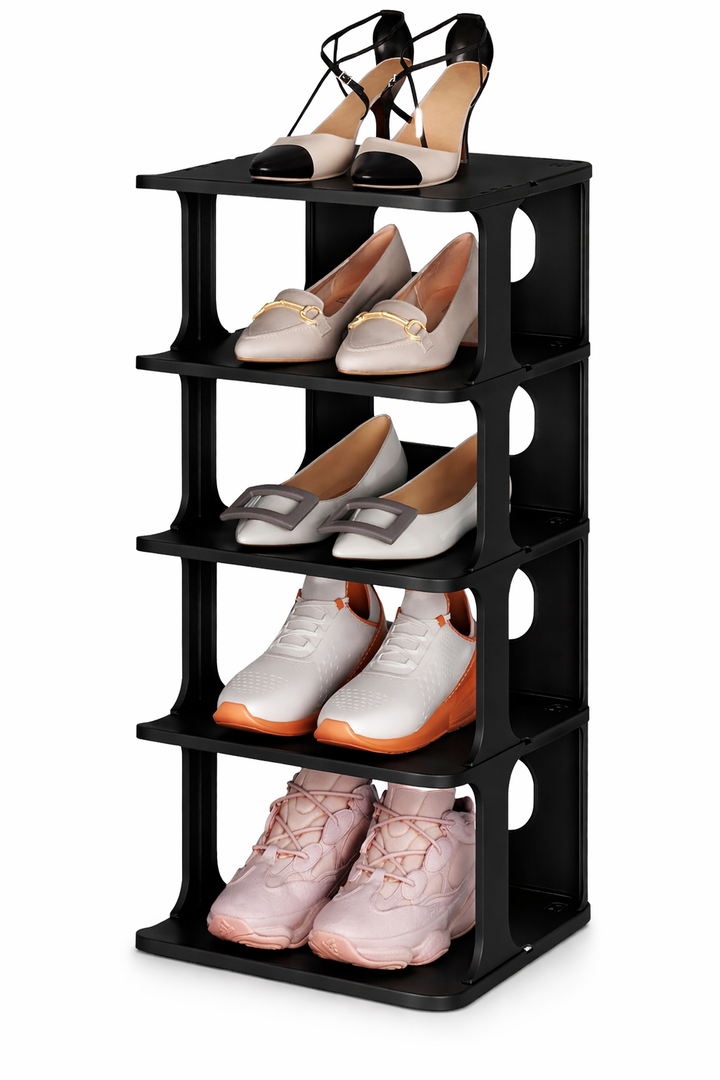 HAIXIN Shoe Rack for Closet - Stackable Shoe Organizer for Closet, Space-Saving Narrow Shoe Rack for Front Door Entrance