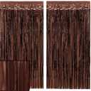 xo, Fetti Brown Party Curtain - Set of 2 | Espresso Martini Fringe, Bachelorette Decorations, Cute Birthday Photo Booth, Party Backdrop, Bday Supplies