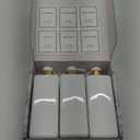 Harra Home Modern Gold Design Dispenser Set Pack Of 3 White