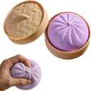 Giant Dumpling Squishy, Large Dumpling Squishy, Mystery Jumbo DumplingSquishy,Food Steamer Stretchy Desk Toys, Cute Anxiety Relief Fidget Toy, Soft Squeeze Decompression Dough for Adults (Purple)