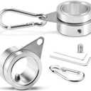 BONWIN 1" Flag Pole Rings, 2 Pcs Anti Wrap Flag Pole Clips Swivels, 360° Rotating Flagpole Flag Mounting Rings, Aluminum Alloy Spinning Flag Pole Kit Parts for 0.75-1.02" Diameter (1 Inch, Silver)