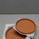 YBX 8-inch Plant Saucer Premium Terracotta Saucer Round Ceramic Plant Trays, Pack of 2 (White/Terracotta)