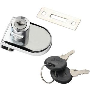 Sliding Glass Cabinet Lock with Keys, Easy Install Showcase Lock Chrome Plated Finish Fits 3-8mm Glass Thickness - Perfect for Display Cabinets & Windows - 54x38mm A