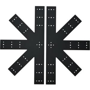 2pcs 24"x13.5" Gable Plate Black, 12:12 Pitch Pergola Truss Roof Steel Bracket for Wood 4x4/6x6, Heavy Duty Powder Coated Gable Bracket