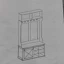 VASAGLE Hall Tree with Bench and Shoe Storage, Coat Rack with Shoe Bench, Entryway Furniture, 6 Tri-Hooks, Sliding Door, Farmfouse Style, Space Saving, Rustic White and Honey Brown UHSR442W01 (15.7"D x 41.7"W x 78.7"H)