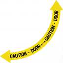 Sintuff 1 Pack Caution Door Floor Sign with Bidirectional Arrow Anti Slip Adhesive Safety Sign High Visibility Caution Door Floor Decal for Indoor Outdoor Use, 36 x 36 Inches