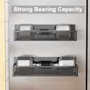 Magnetic Spice Rack for Refrigerator, 2 Pack Magnetic Shelf, Fridge Magnet Organizer with Moveable 4 Hooks, Magnetic Fridge Shelf for Kitchen Organization and Storage (2 Pack)