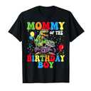 Mommy Of The Birthday Boy Dinosaur Monster Truck T-Shirt, xs