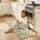 KIMODE Anti Fatigue Mats for Kitchen Floor, 24"x71" Farmhouse Kitchen Runner Rug, Non Slip Kitchen Mats for Floor, Cushioned Kitchen Floor Mats for Sink Laundry Office Desk Brown