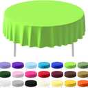 3 Pack Plastic Table Cloth Round 84 inch Plastic Tablecloth Disposable Round Cover Leakproof for Parties, Picnic, Camping, Birthday, Weeding (Lime Green)