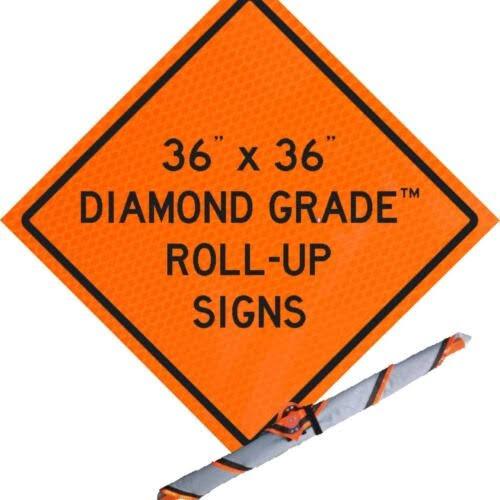 Roll-Up Sign-36" Nonreflective Vinyl-Rumble Strip Ahead