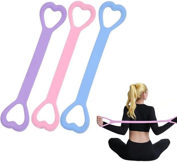 3pcs Figure 8 Resistance Bands Exercise Bands for Women, 2026 New Resistance Band with Handles for Working Out, Elastic Ropes for Arm Back Shoulder Stretching Training