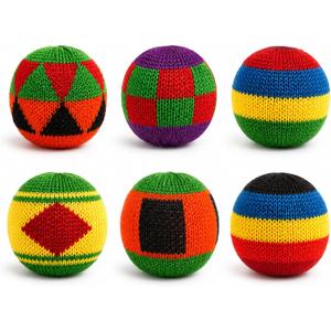 ITD ITANDA Footbag, Handmade Crochet Knitted Sand Filled Kicking Ball, Leak-Proof Reinforced Seams Colorful Foot Bags for Freestyle Tricks, Juggling, Indoor Outdoor Party Favors & Campus Games