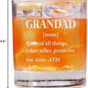 Grandad Definition Whiskey Glass - Grandad Whiskey Glass - Father's Day Gift - Whiskey Gifts For Him - Pregnancy Reveal Gift - Birthday Day Gift For Grandad - Gift For Husband, 11oz, Transparent