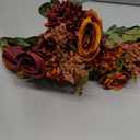 XunYee 12 Bundles Artificial Flowers Bulk Burnt Terracotta Flowers Fake Silk Roses Bouquets Realistic Florals Arrangements Decor for Christmas Outdoor Wedding Table Centerpieces (Orange)