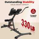 BODY RHYTHM Adjustable & Foldable Roman Chair, Hyperextension Bench, Optional Ab Workout Machine, Back Extension Bench for Glute, Hamstring and Lower Back, Adjustable Exercise Equipment for Home Gym.