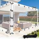 LC&QS Clear Tarps Heavy Duty Waterproof, 8x10ft Upgraded Edge Heat Fused Tear Resistant, Clear Tarps with Grommets for Patio Fencing, Rain, Wind, Cold, Chicken Coops, and More（Windproof Rope), 1 Piece