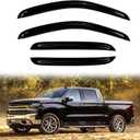 4PC Rain Guards for 07-13 Chevy Silverado GMC Sierra 1500 2500HD 3500HD Window Visors for Suburban Yukon XL 1500 2500 Crew Cab Only Deflectors Sun Shades Vent Tape On Out Channel