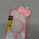 Cute Cartoon 3D Bowknot Design Compatible for iPhone 14 Pro Case, Kawaii Fun Design Transparent Magnetic Shockproof Protective case for Boys and Girls for iPhone 14 Pro 6.1" 2022 (Pink)