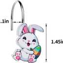 Easter Shower Curtain Hooks - Set of 12, Perfect for Bathroom, Living Room, Balcony, Doors, Porches, and More