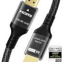 Certified 10K 8K HDMI 2.1 Cable 10 FT, 48Gbps Ultra High Speed HDMI® Cord Ethernet CEC 4K 240Hz 165Hz 144Hz 120Hz 8K 60Hz eARC Netflix HDCP2.3 HDR10+ PC Laptop RTX5090 TV Monitor Projector X-box PS5