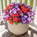 Homsunny Artificial Flowers for Outdoor, Fake Silk Flowers UV Resistant, Realistic Faux Plants Flowers for Front Door Porch Planter Patio Yard Garden Spring Decor