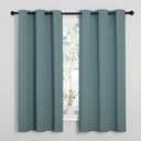 NICETOWN Modern Greyish Blue Blackout Curtains Noise Reducing, Thermal Insulated and Privacy Room Darkening Drape Panels for Boy's Guest Room Door Small Short Window (2 Panels, W42 x L63 -Inch)